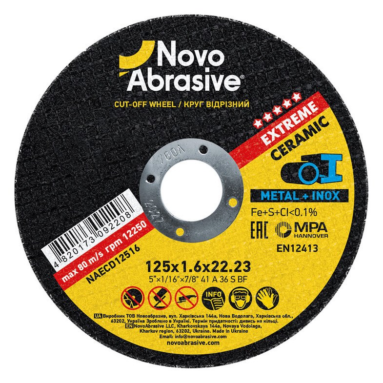 NovoAbrasive Extreme kappeskive metall 125x1,6 mm, 25 stk