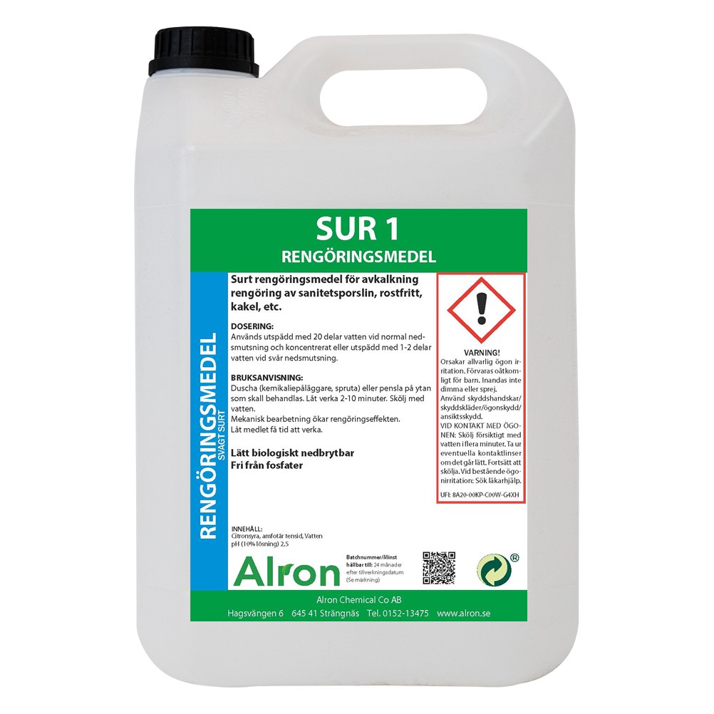 Alron Sur 1 surt rengjøringsmiddel, 5 l