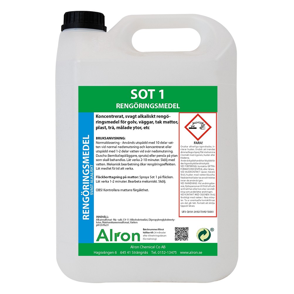 Alron Sot 1 svakt alkalisk rengjøring, 5 l